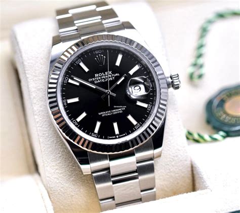 rolex datejust 41 black index|rolex datejust black dial 41mm.